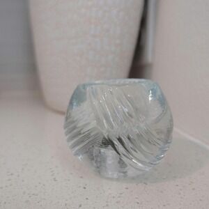 Clear Glass Swirl Design Votive Candle‎ Holder Decorative Home Decor